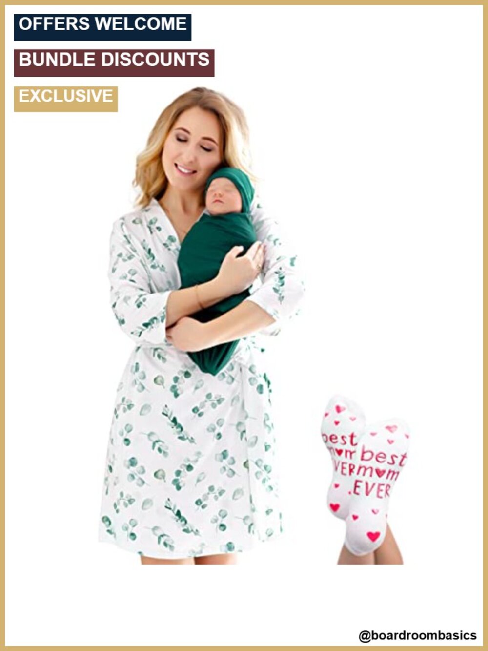 Mommy and Me Robe and Swaddle Set Maternity Sleepwear